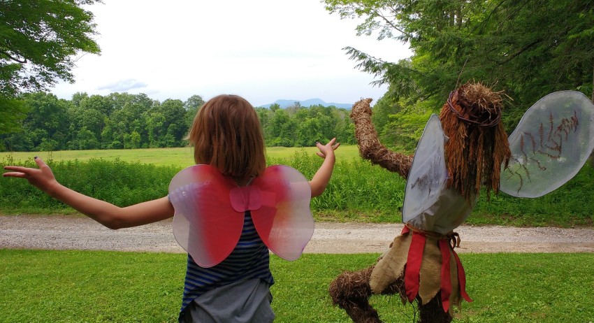 Rose and fairy with Mt Greylock 6-29-17